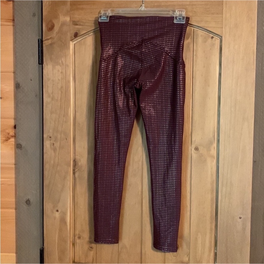 Spanx 7/8 leggings Metallic mist - wine and rose gold Size Small - Picture 7 of 12
